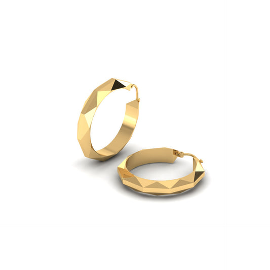 Octagon Shaped Hoop Earring