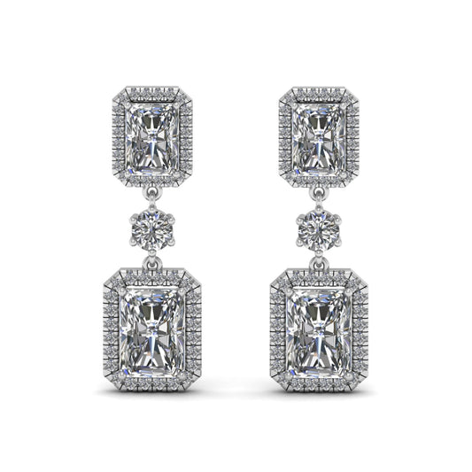Emerald Cut Lab Grown Diamond Earrings