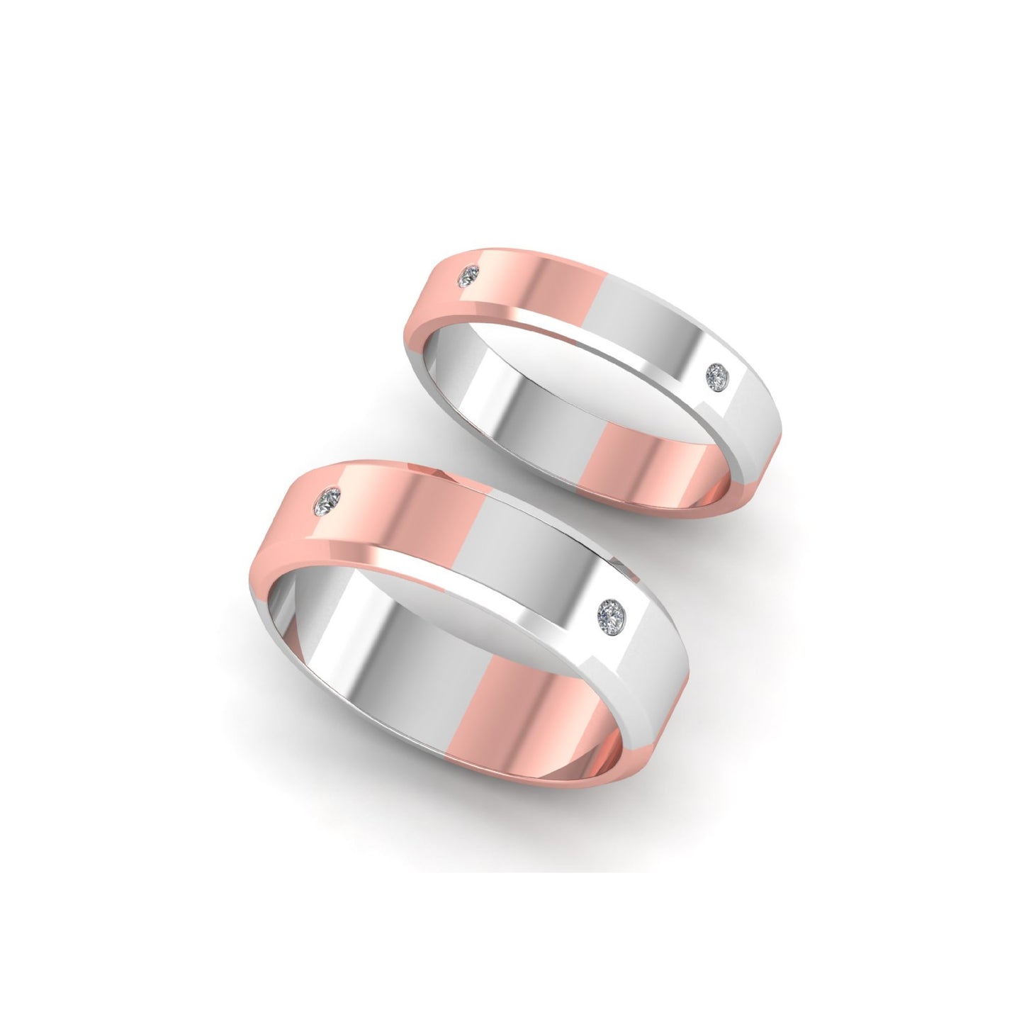 Lab Grown Diamonds 2 Tone couple ring