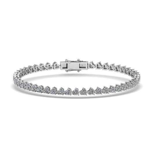 Lab Grown Diamond Heart Shape Tennis Bracelet