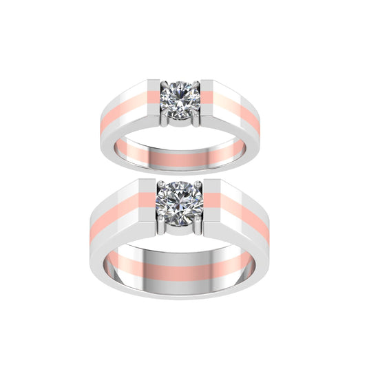 Lab Grown Diamonds Couple ring Rose & White Gold