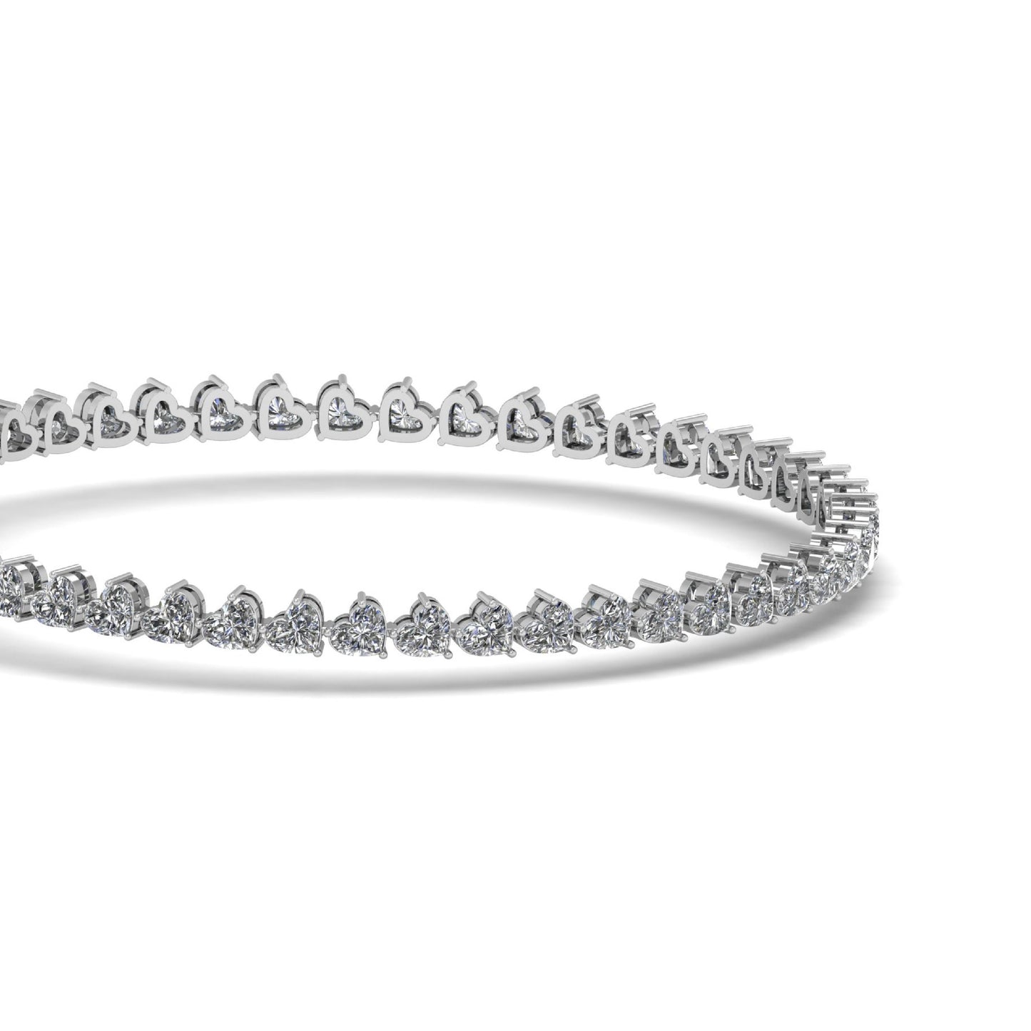 Lab Grown Diamond Heart Shape Tennis Bracelet