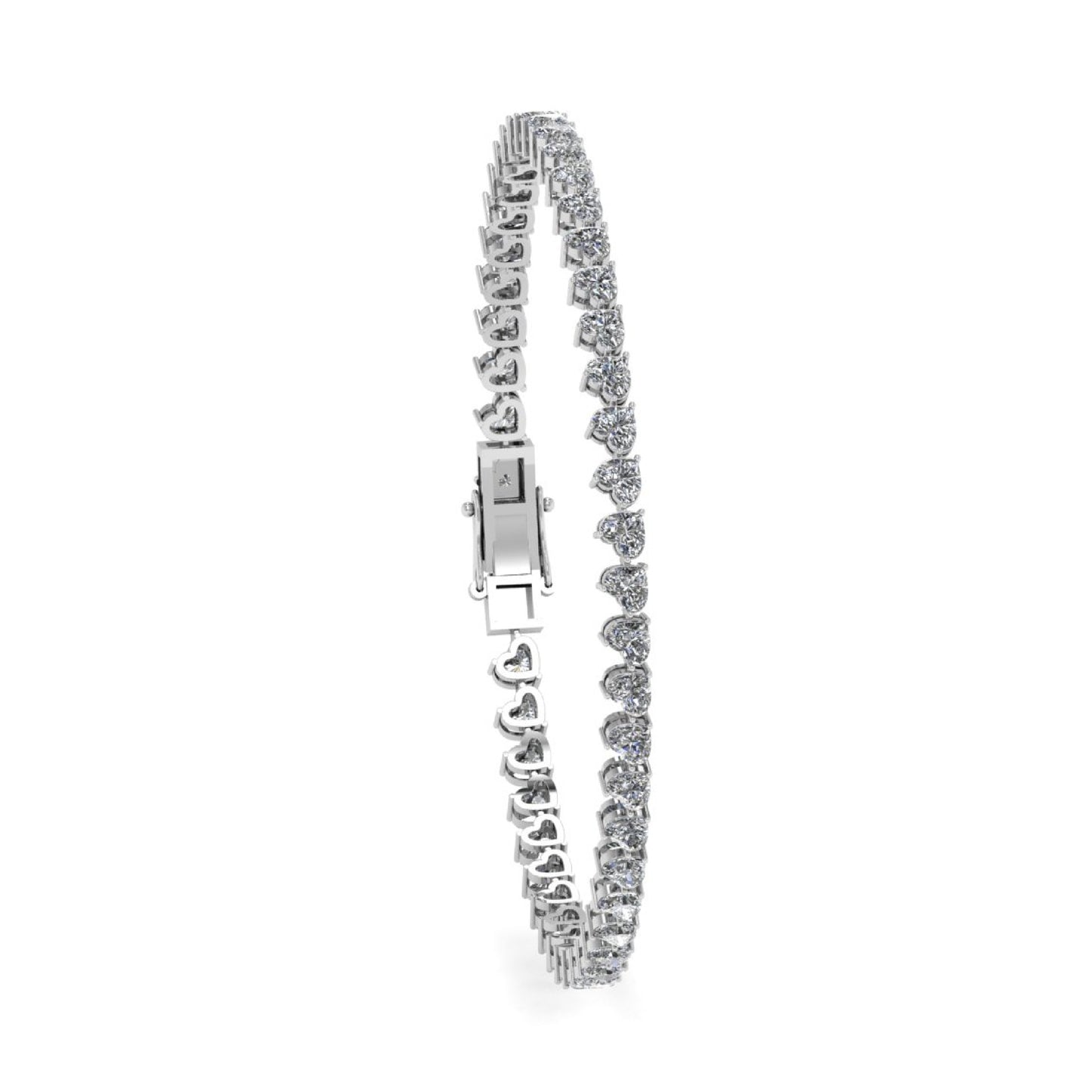 Lab Grown Diamond Heart Shape Tennis Bracelet