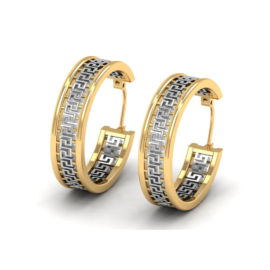 Greek Key Pattern Earring