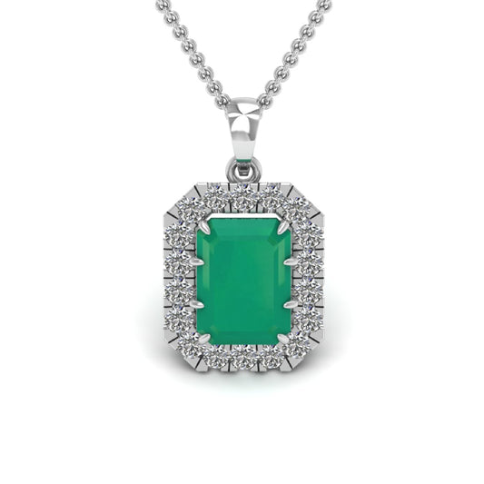 Emerald Cut Lab-Grown Diamond Pendant