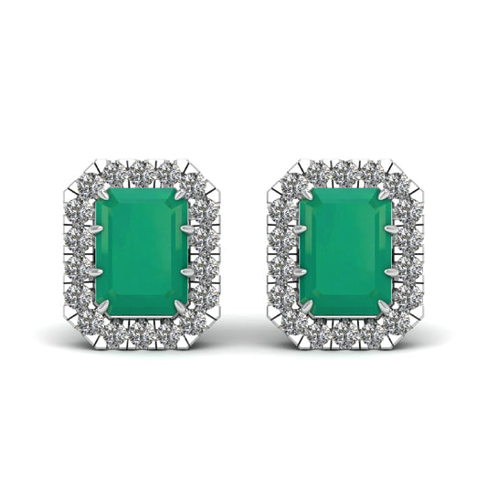 Emerald Cut Lab Grown Diamond Earring