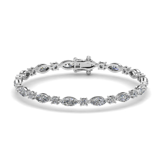 Marquise And Round Tennis Lab Grown Diamond Bracelet