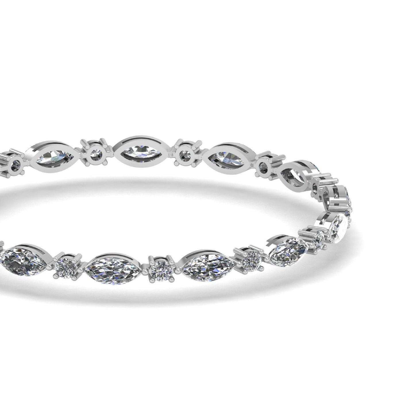 Marquise and round Tennis Bracelet