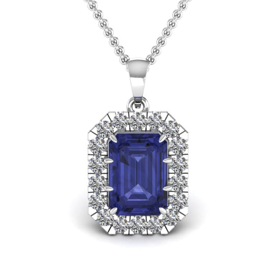 Emerald Cut Lab-Grown Diamond Pendant Set
