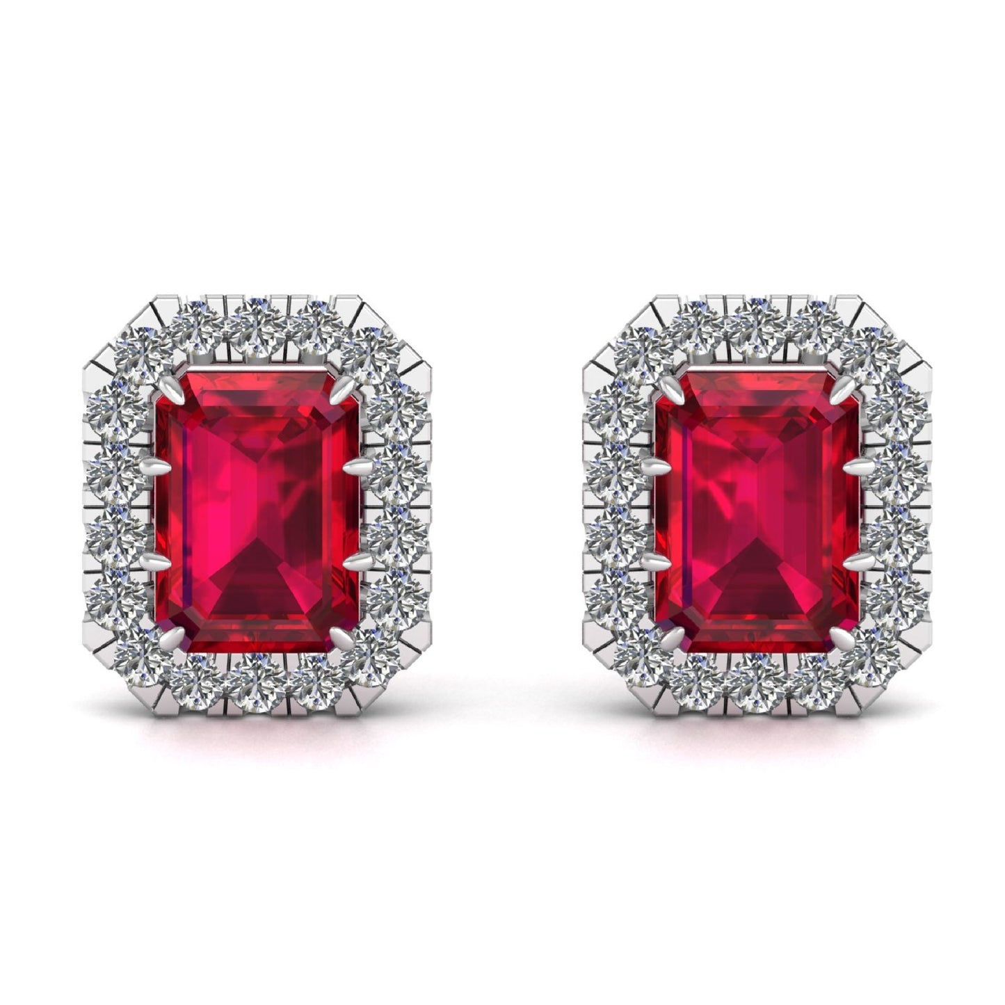 Emerald Cut Lab Grown Diamond Earring