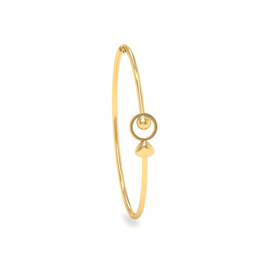 18K Pure Gold Round Bangle