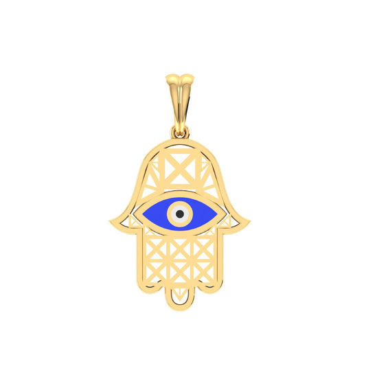 Hamsa Hand Gold Pendant
