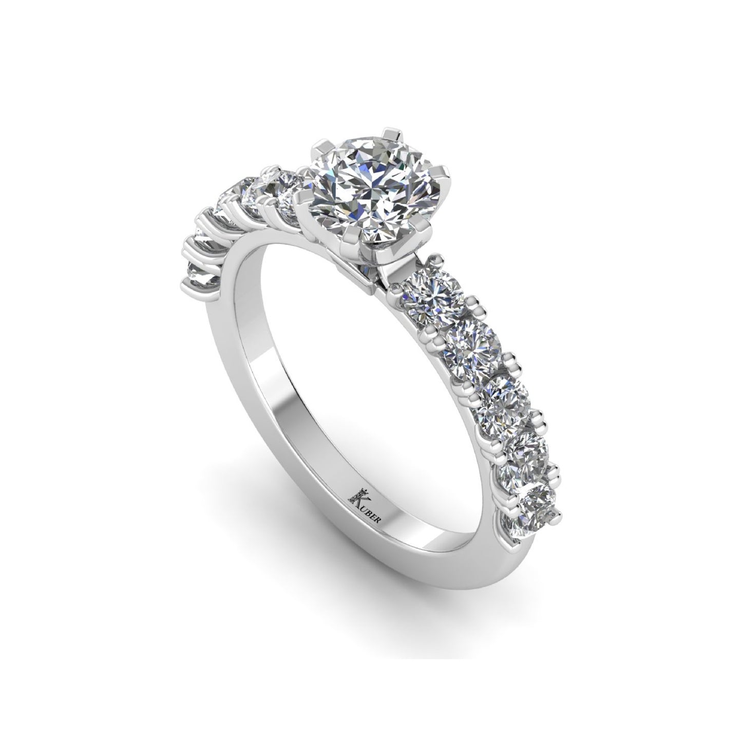 U Prong Round Shape Engagement Ring