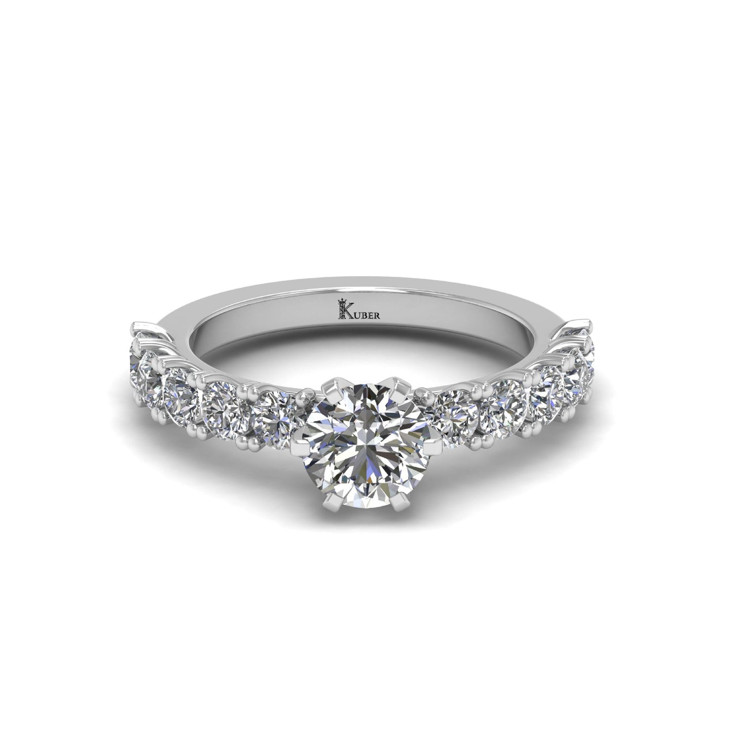 U Prong Round Shape Engagement Ring