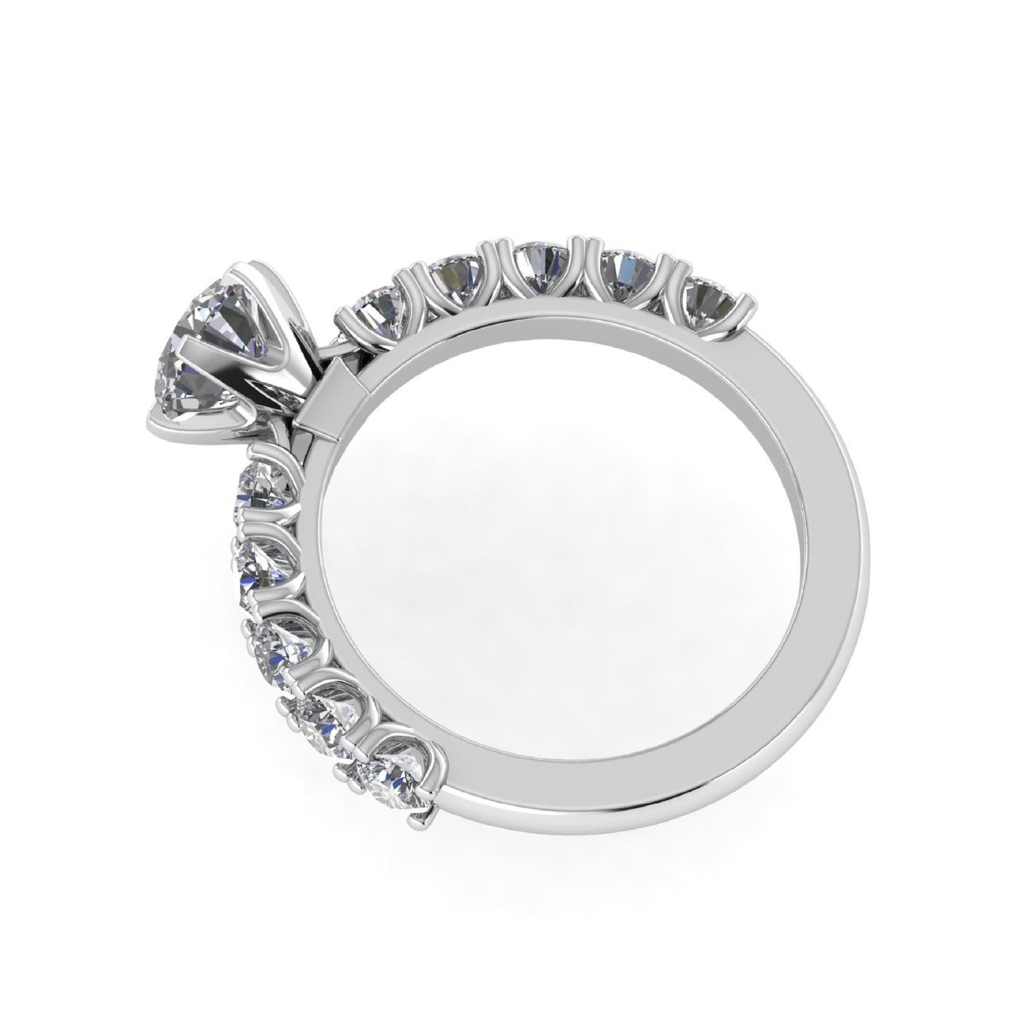 U Prong Round Shape Engagement Ring