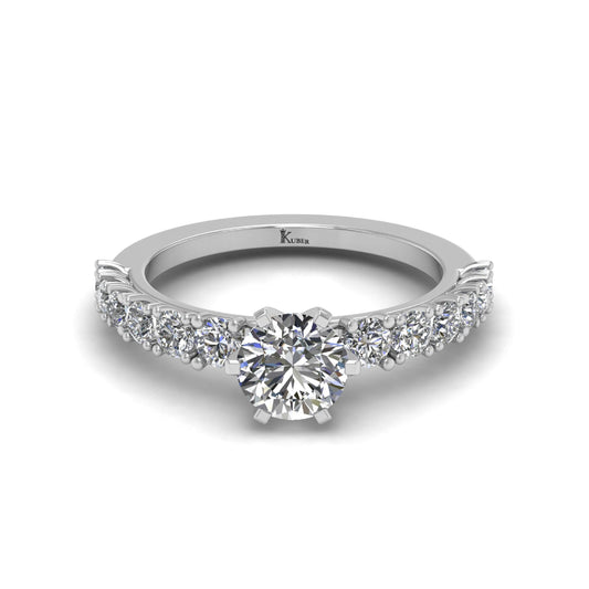 Round Shape Engagement Lab Grown Diamond Ring