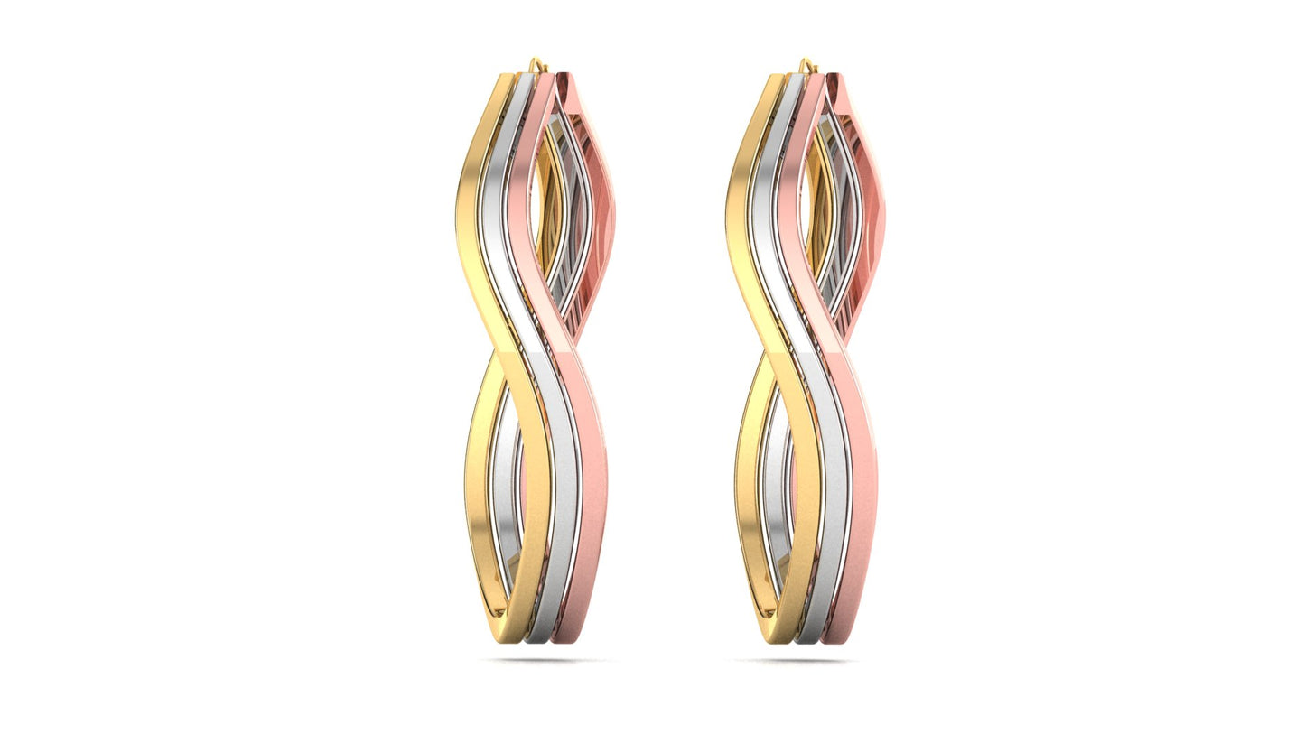 Tri color Twisted Earring