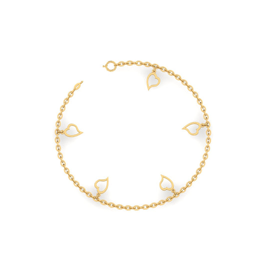 Heart Message gold Chain Bracelet