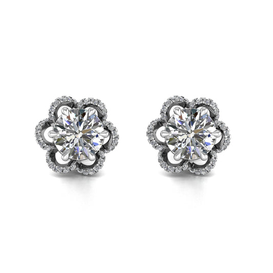 Stylish and Modern Round Cut Lab Grown Diamond Stud Earrings