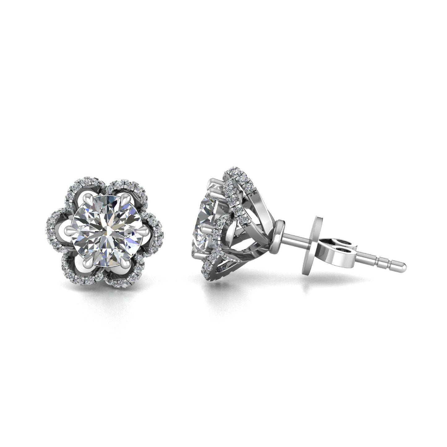 Stylish and Modern Round Cut Lab Grown Diamond Stud Earrings