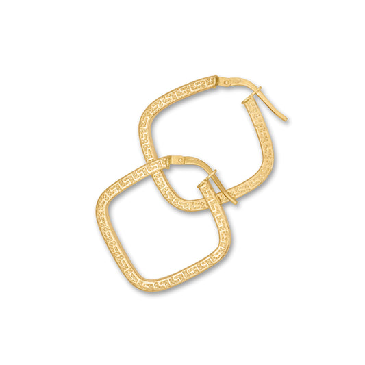 Gold square hoop Earring