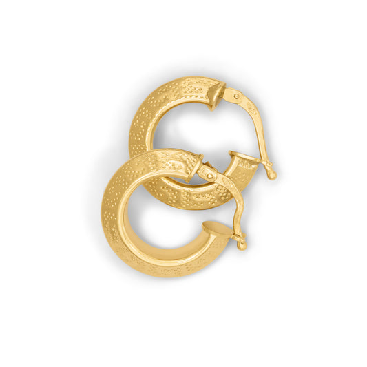 Wide Engraved Round Hoop EarRings