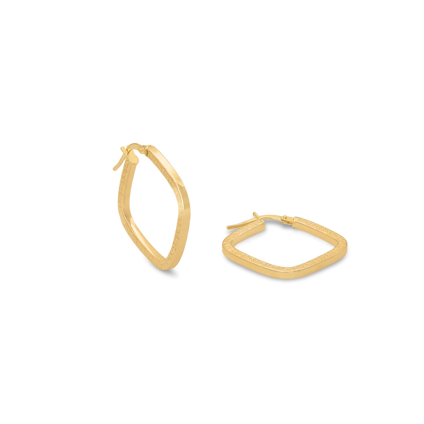 Gold square hoop Earring