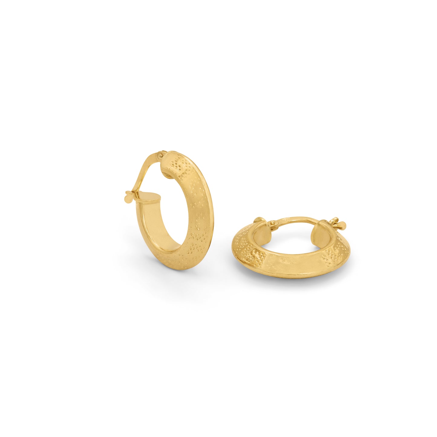 Wide Engraved Round Hoop EarRings