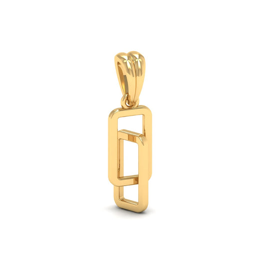 Pure Gold Double Square Pendant
