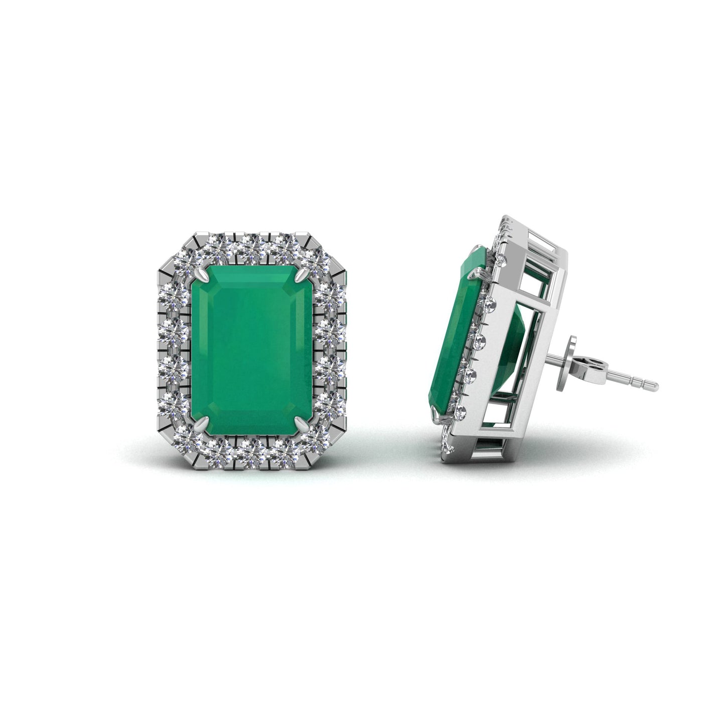 Emerald Cut Lab Grown Diamond Earring