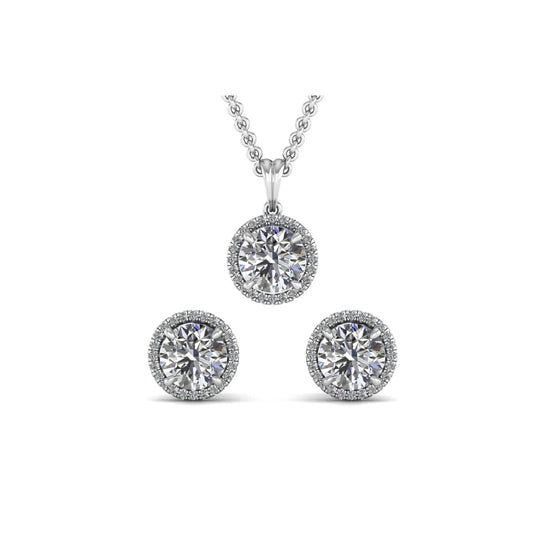 Lab Grown Diamond Earring Pendant Set