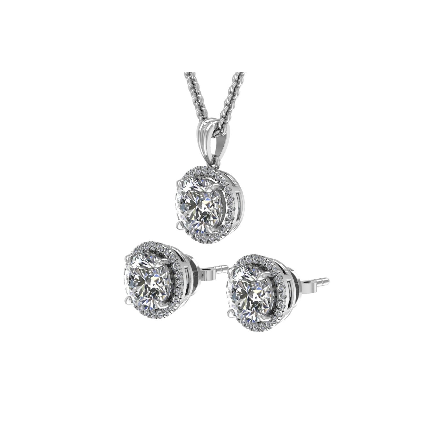 Lab Grown Diamond Earring Pendant Set