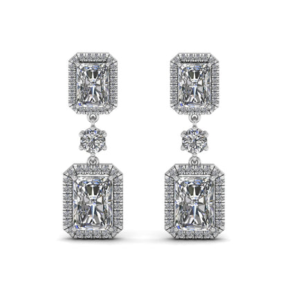 Emerald Cut Lab Grown Diamond Earrings