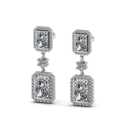 Emerald Cut Lab Grown Diamond Earrings