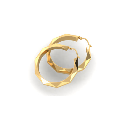 Octagon Shaped Hoop Earring