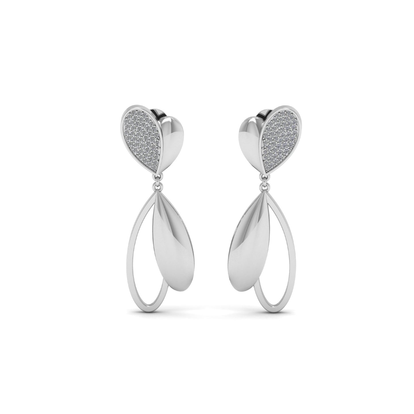 Gold Polished and Lab Grown Diamond Earrings