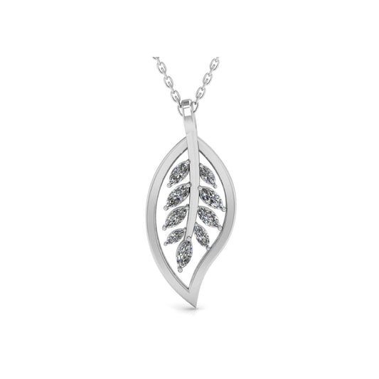 Leaf Shape Lab Grown Diamond Pendant