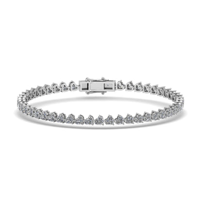 Lab Grown Diamond Heart Shape Tennis Bracelet