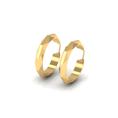 Octagon Shaped Hoop Earring