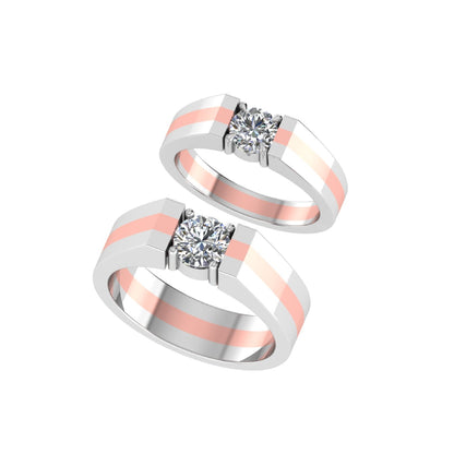 Lab Grown Diamonds Couple ring Rose & White Gold