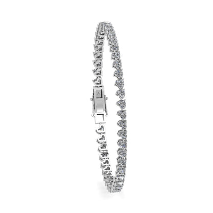 Lab Grown Diamond Heart Shape Tennis Bracelet