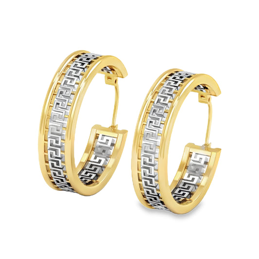Greek Key Pattern Earring