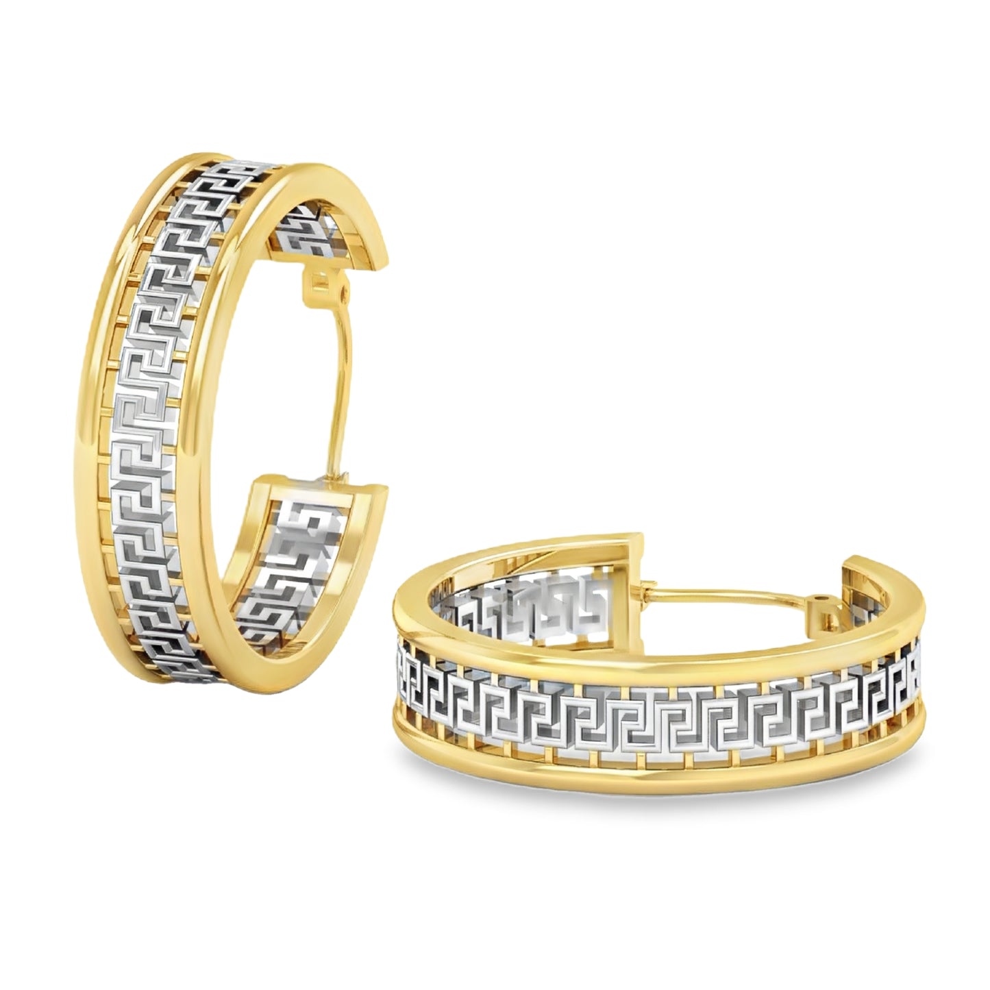 Greek Key Pattern Earring