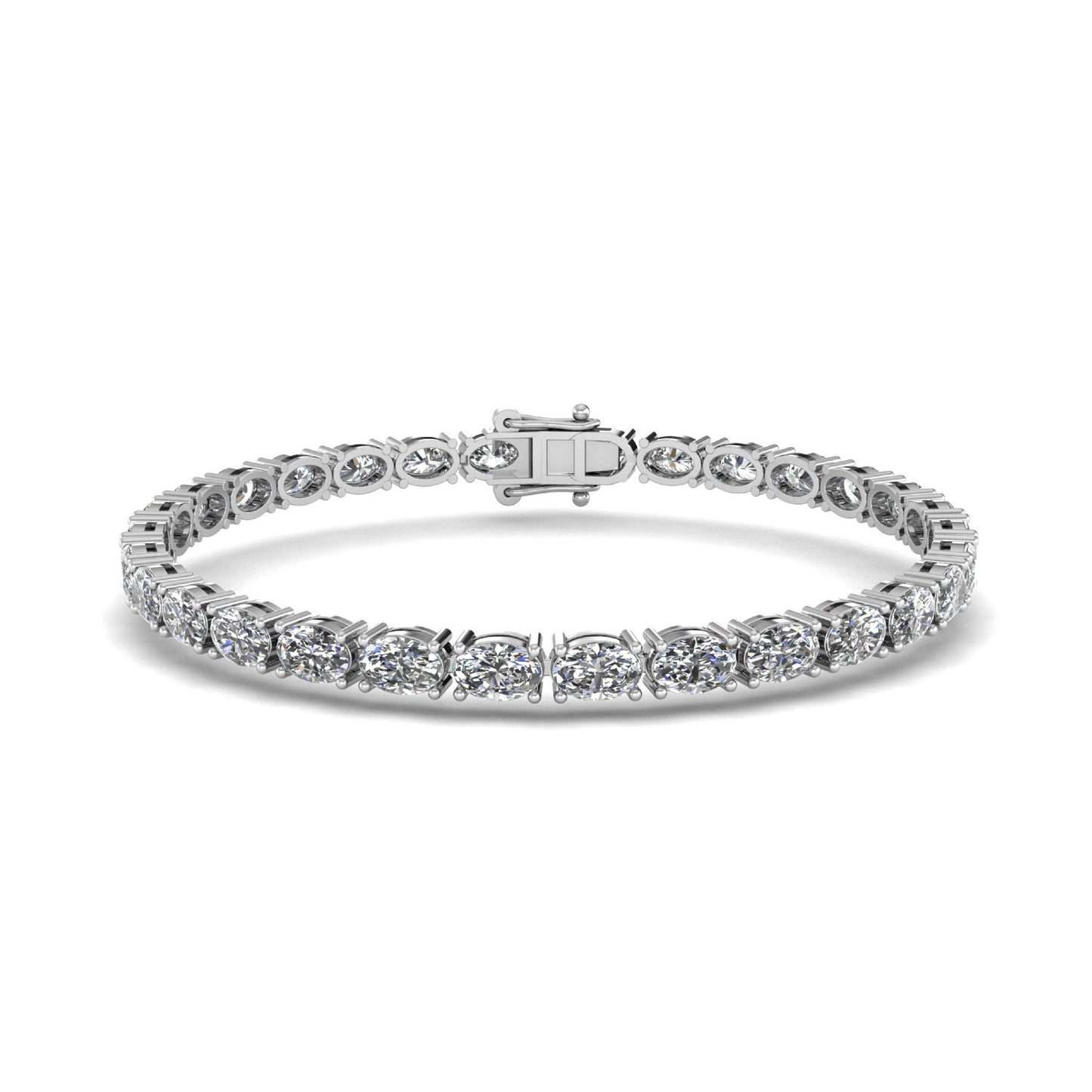 Oval Shape Lab Grown Diamond Tennis Bracelet