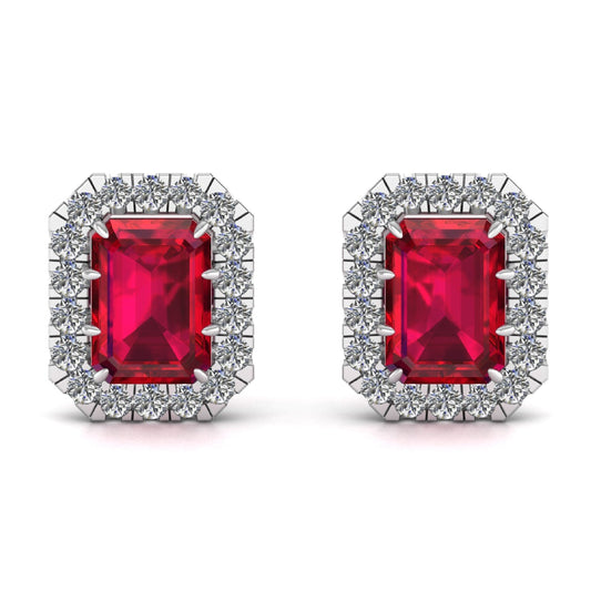 Emerald Cut Lab Grown Diamond Earring
