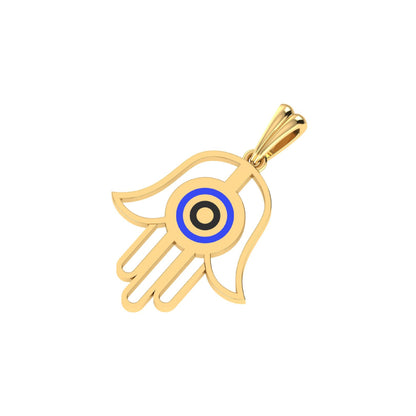 Real Gold Hamsa Hand Pendant
