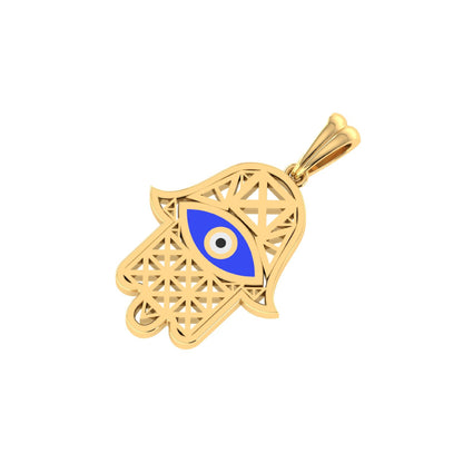 Hamsa Hand Gold Pendant