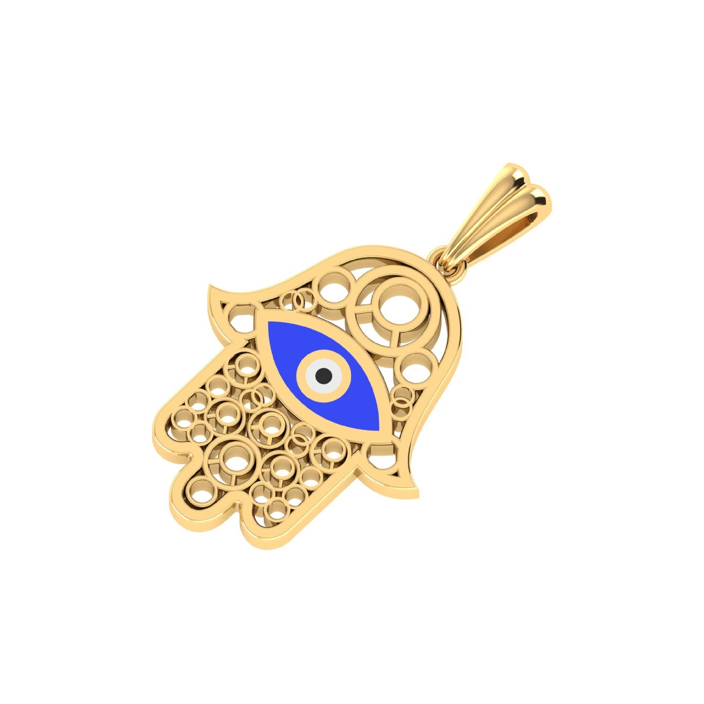 Fancy Hamsa Hand Gold Pendant