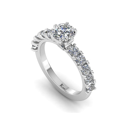 U Prong Round Shape  Engagement Ring