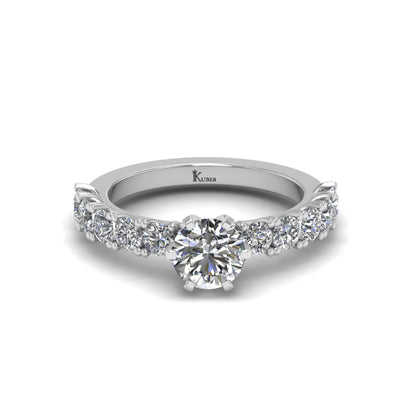 U Prong Round Shape  Engagement Ring